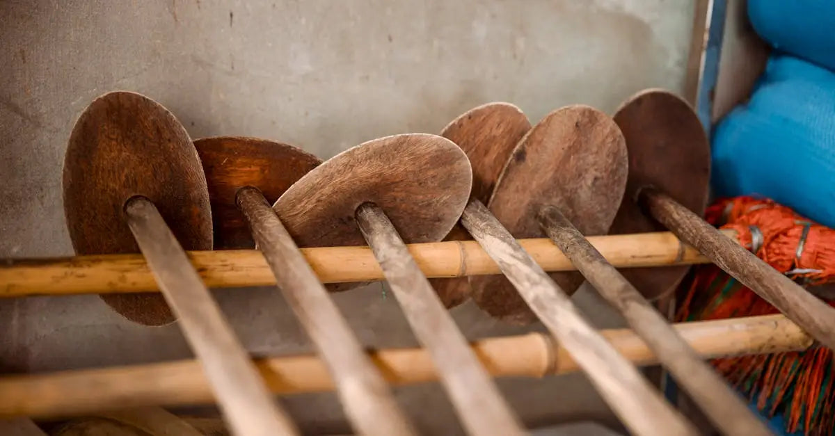 Artisan chef using wooden utensils