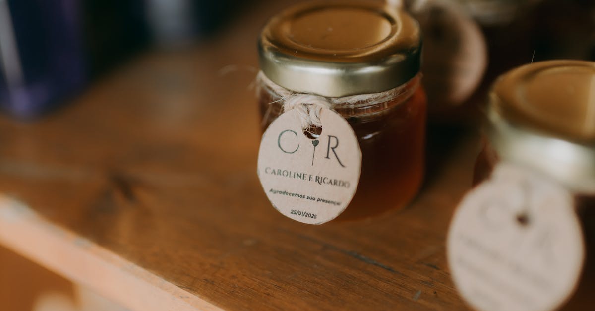 Wooden honey dipper on rustic kitchen shelf