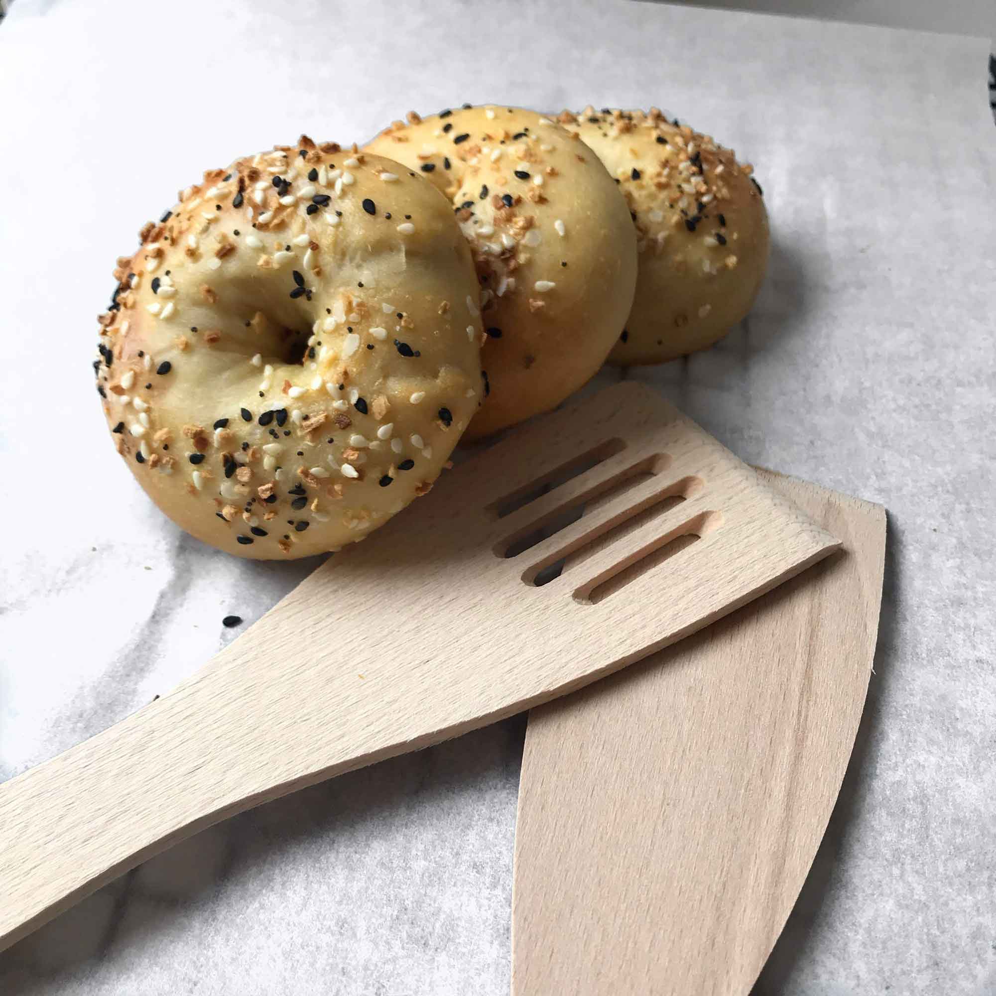 Wooden spatula shown with food for everyday kitchen use