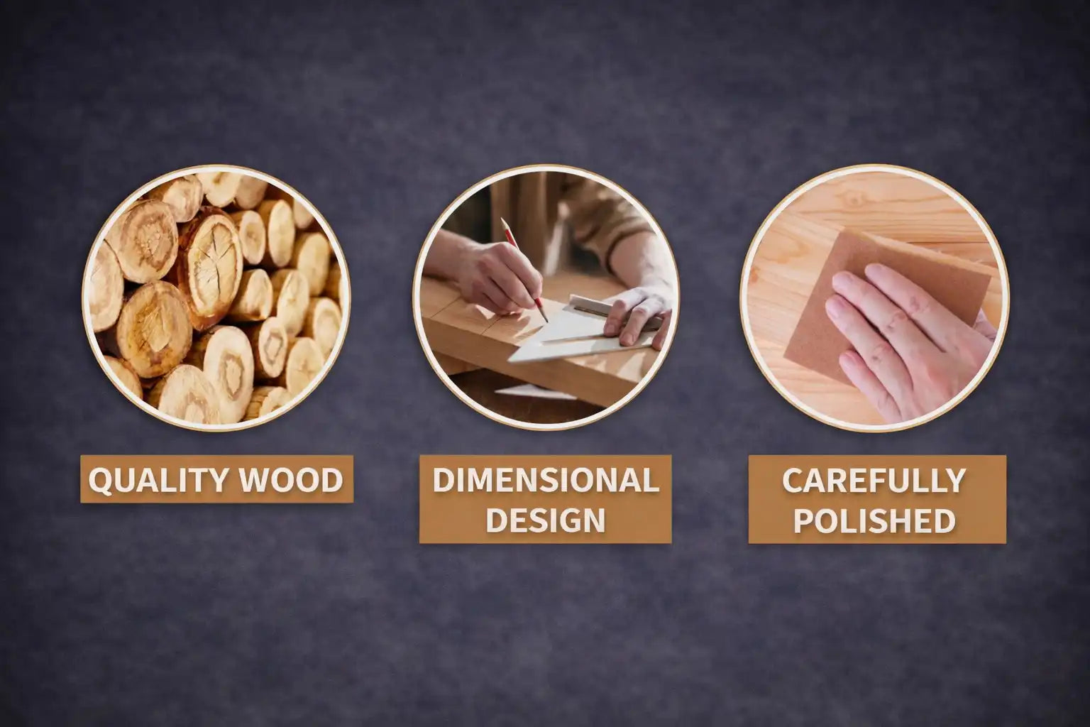 Material detail graphic for beechwood boot jack with wood and polishing images