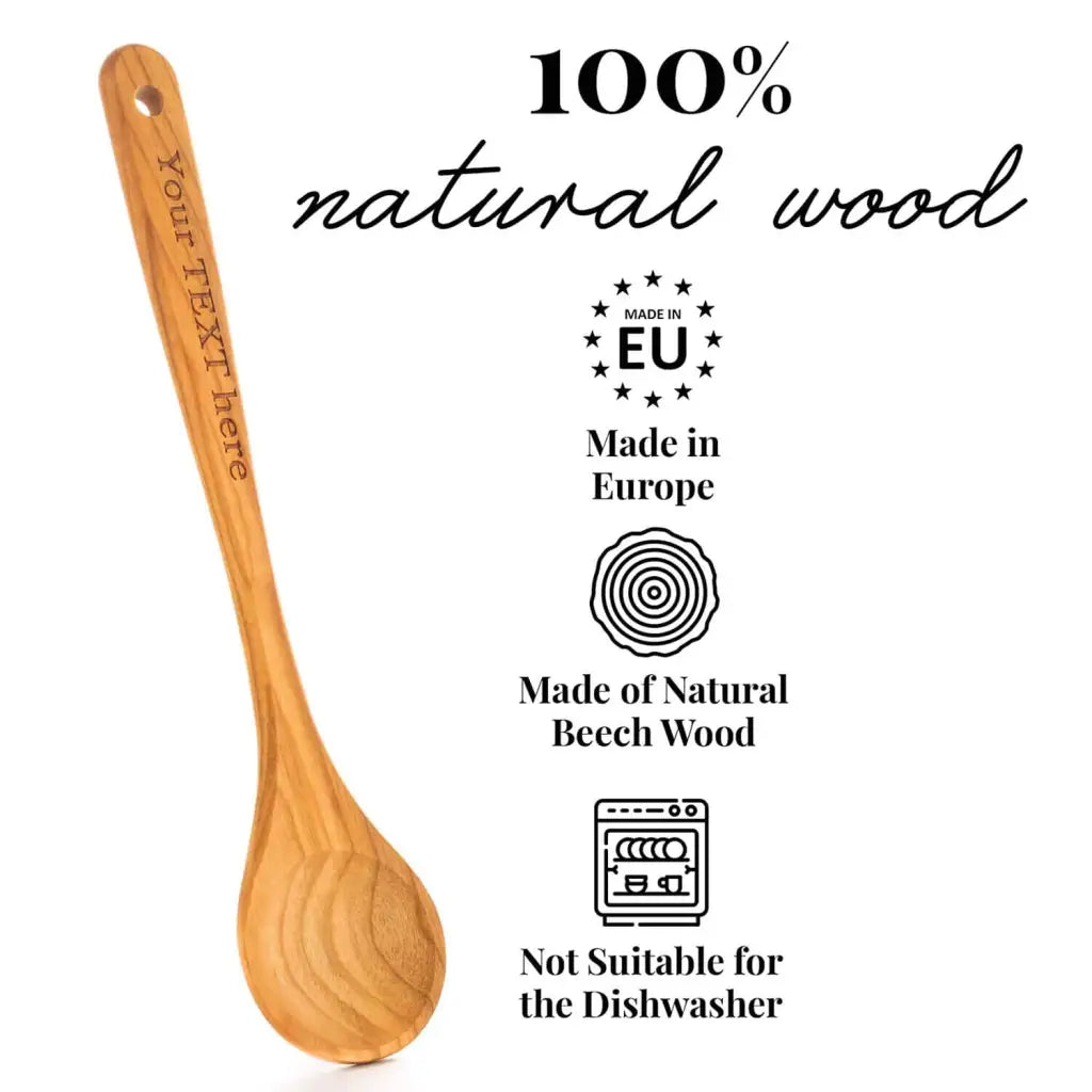 Utensílio de Cozinha Personalizado em Madeira - Madeira Natural