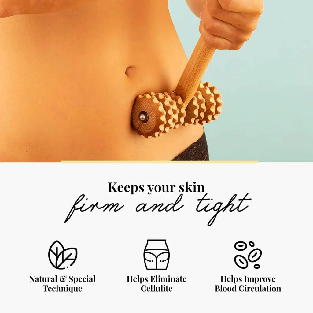 Usage: T-massager used with controlled pressure on the hip area