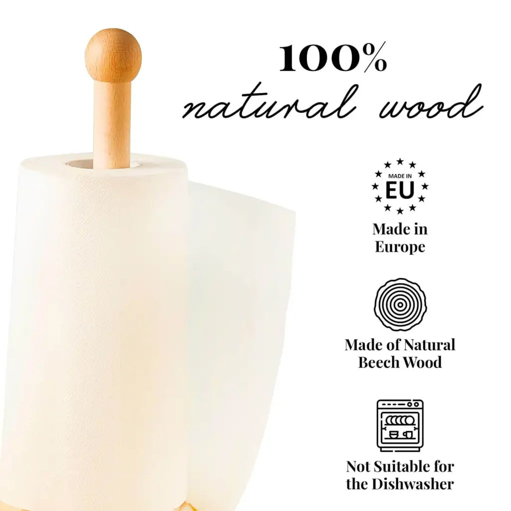 حامل لفافة المطبخ الخشبي