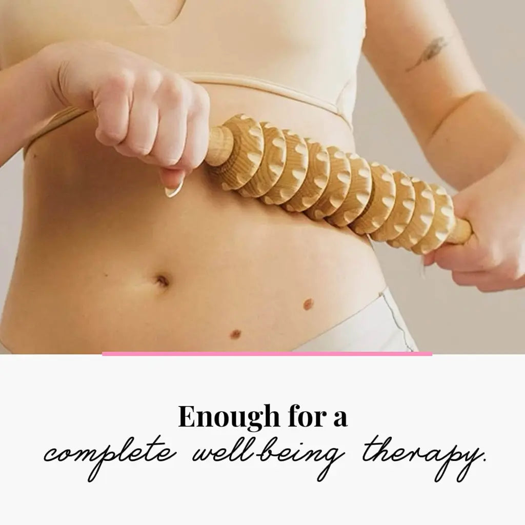 Usage: long, smooth strokes on stomach area while seated