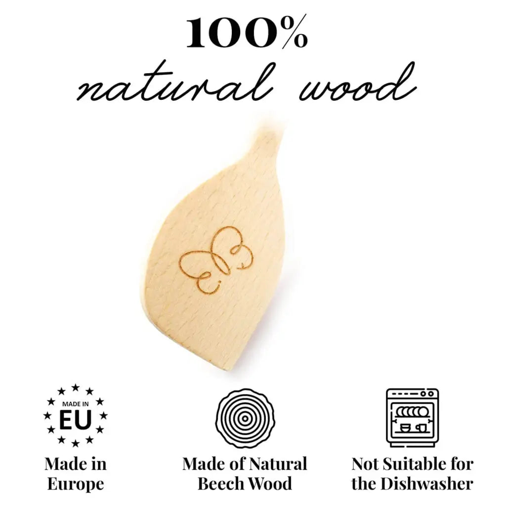 ملعقة طهي خشبية مع نقش فردي 30 سم