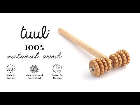 Video of T-Shape Wooden Massage Roller 37 × 13 cm Beechwood on Youtube