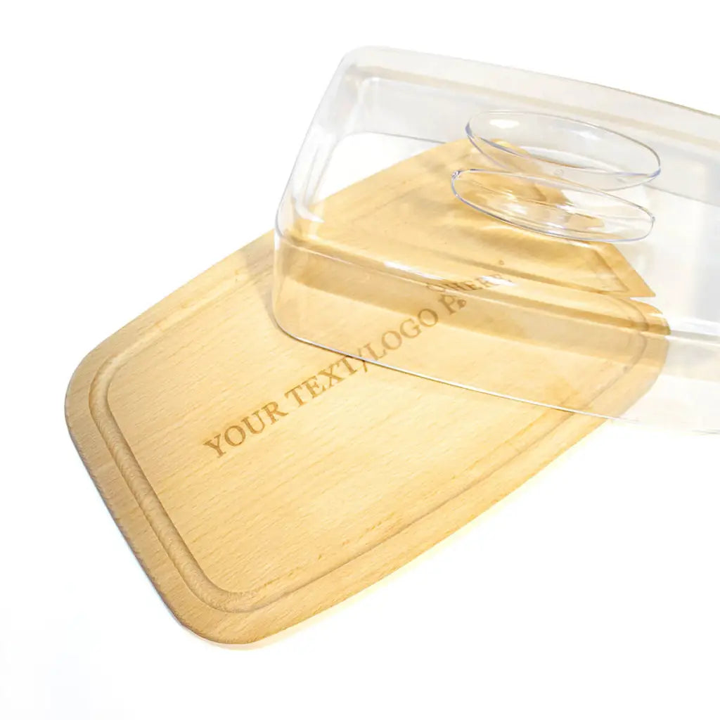 Snijplank van eindhout met beschermend deksel, met zichtbare natuurlijke houtnerfpatronen