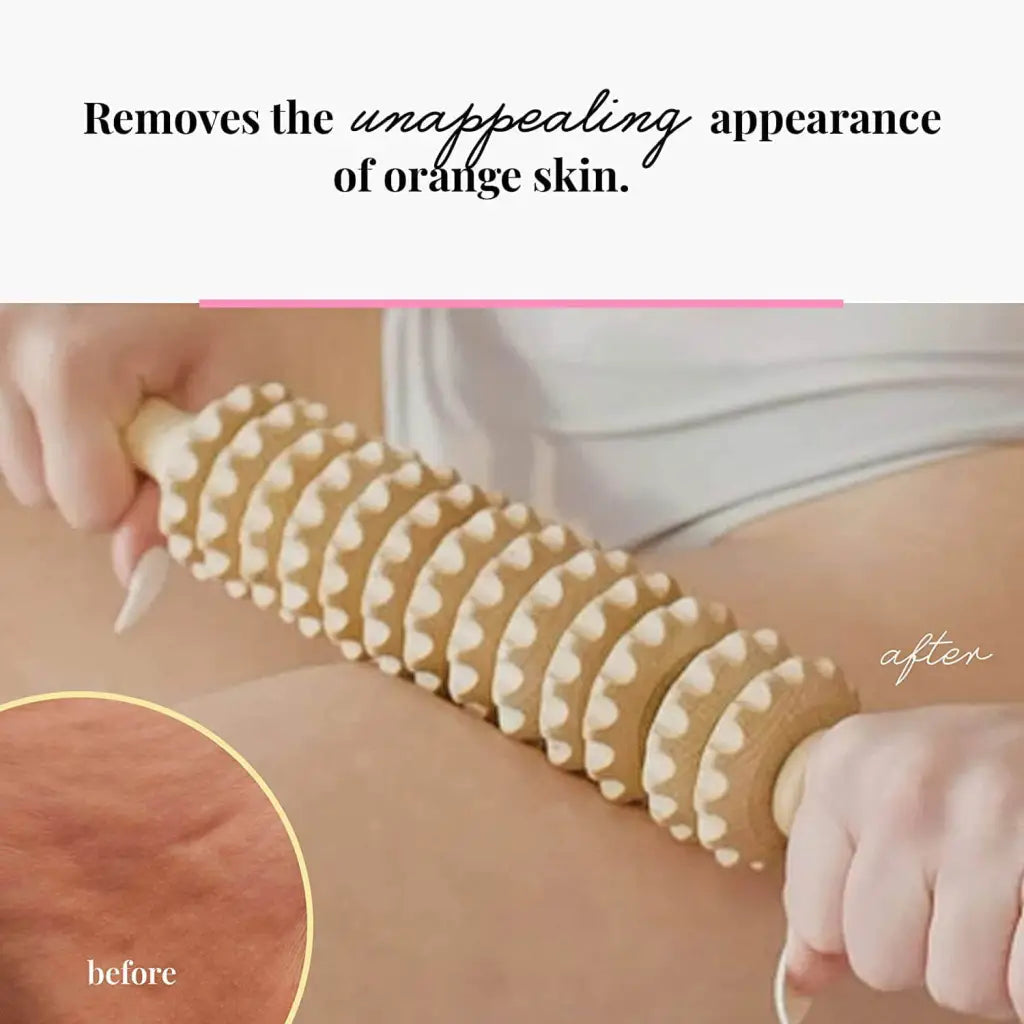 End-cap and shaft detail, hand-finished beechwood edges