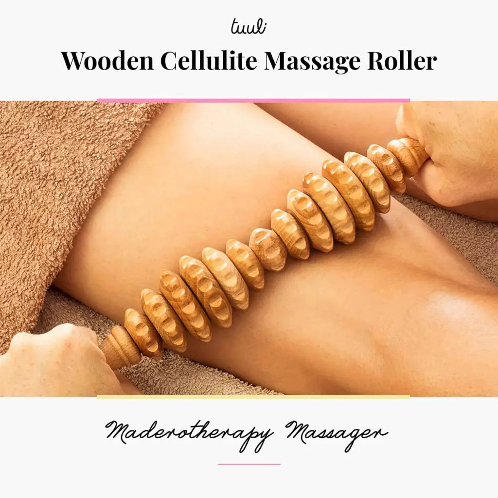 Usage: oval roller gliding over thigh with slow upward stroke