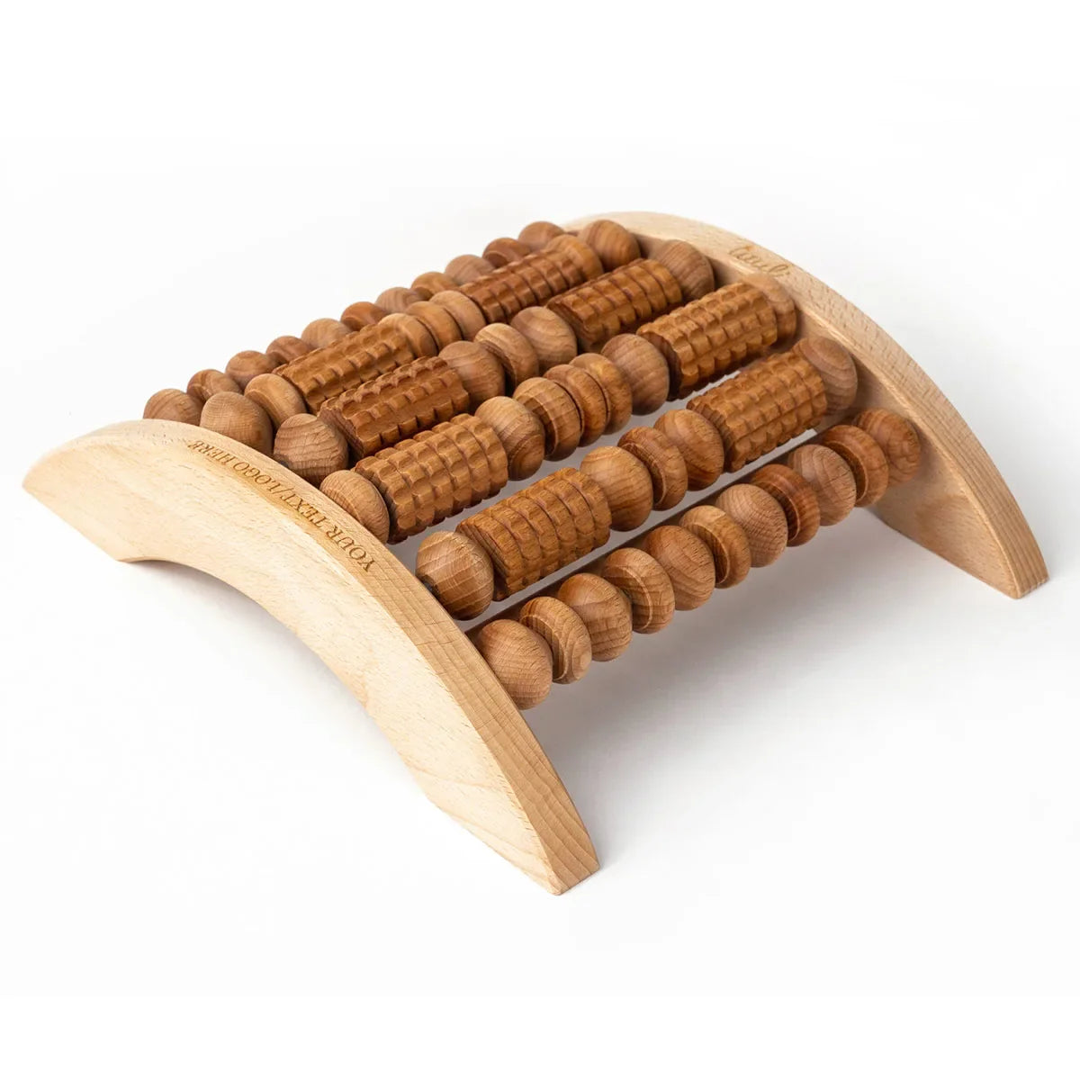 Handcrafted Wooden Foot Massager with Custom Reflexology Design for Holistic Wellness and Stress Relief