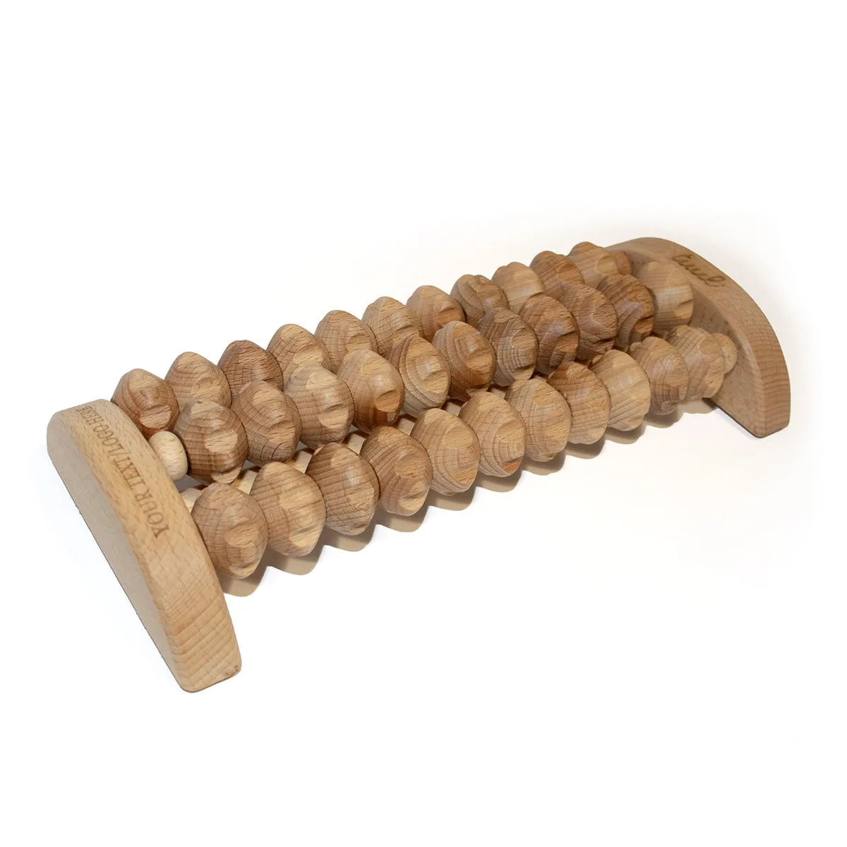 Handcrafted European beech wood foot roller massage tool for natural pain relief